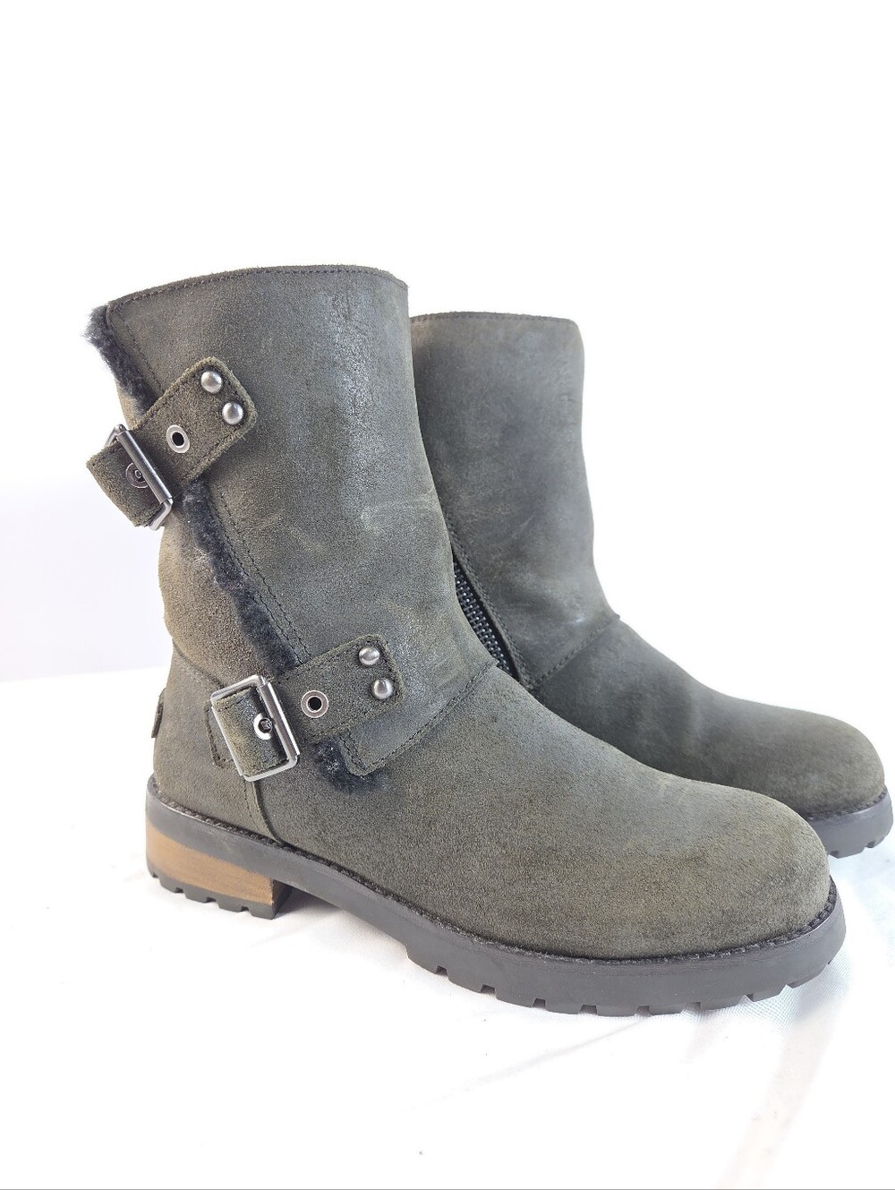 UGG Delano II Mid Calf Sherpa Lined Boots Size 7.5 Women's